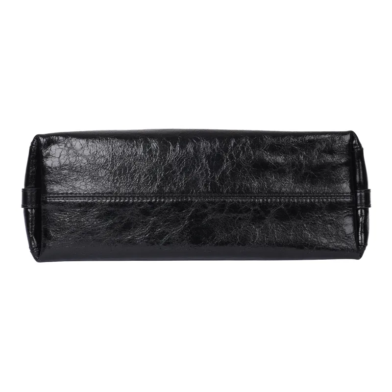 KARL LAGERFELD Top Grain Cow Leather Crossbody Bag Women's Black-4