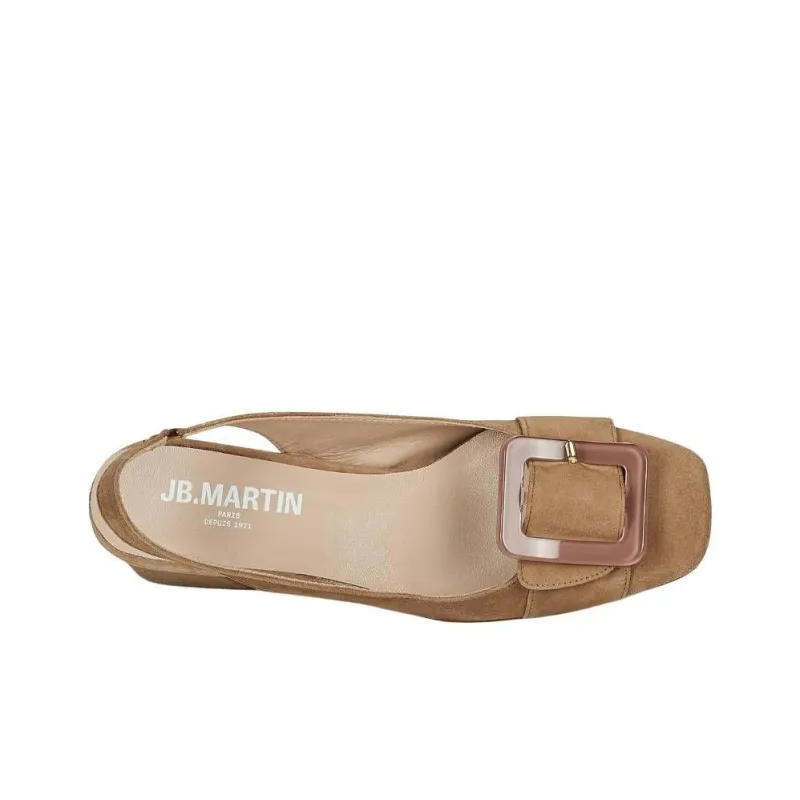 JB MARTIN Vivre Block Heel High Heels Women's Brown-5