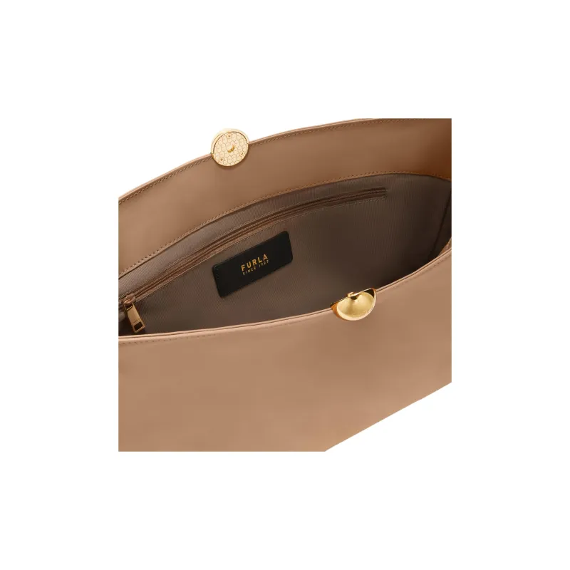 Furla Soft Calfskin Shoulder Bag Tubas Women's Desert-3