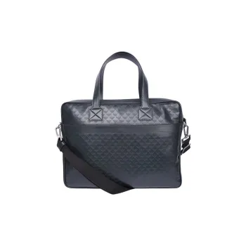 EMPORIO ARMANI Cow Leather Briefcase One Shoulder Handbag Men's Dark Green