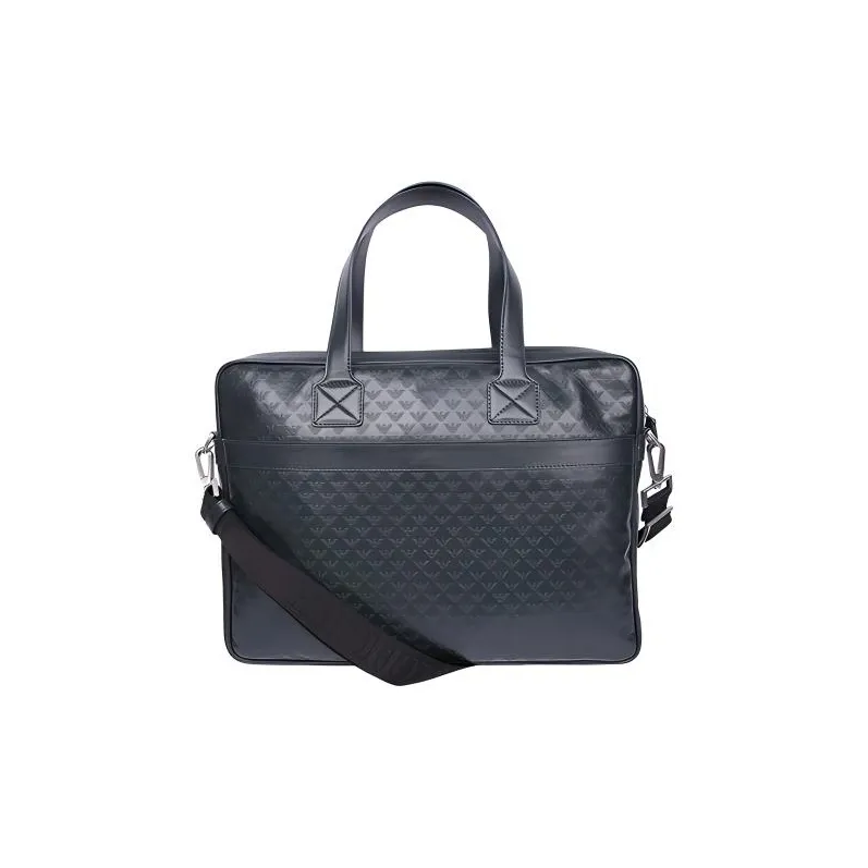 EMPORIO ARMANI Cow Leather Briefcase, One Shoulder Handbag Men's Dark Green-0