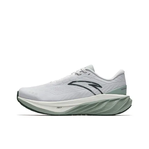 Anta Cushioned Slip Resistant Low Top Running Shoes Men
s Gray Green