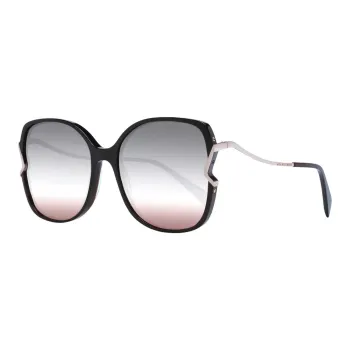 Ana Hickmann Acetate Plastic Irregular Shape Sunglasses Women's Black