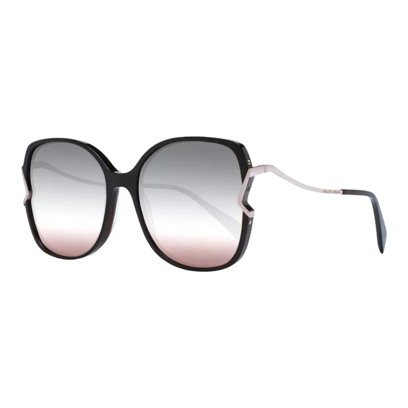 Ana Hickmann Acetate Plastic Irregular Shape Sunglasses Women's Black-0