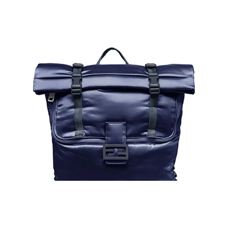 FENDI Baguette Polyester Backpack Men's Blue-4