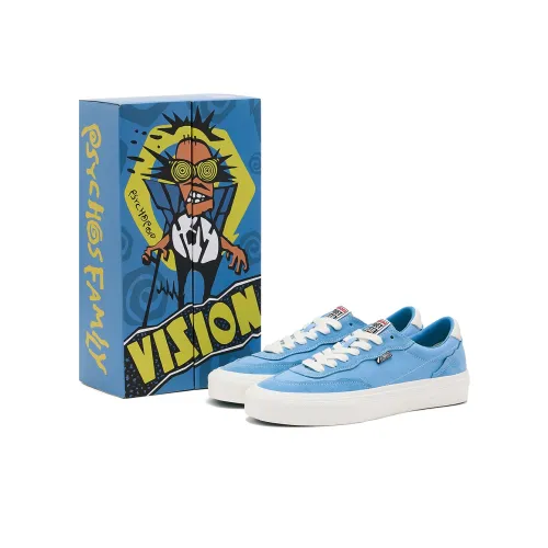Vision Street Wear Flat Top Abrasion Resistant Low Top Skateboard Shoes Unisex Haze Blue