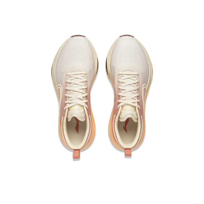 LiNing Supportive And Elastic Low-Top Sprint Running Shoes Women's White Orange-3
