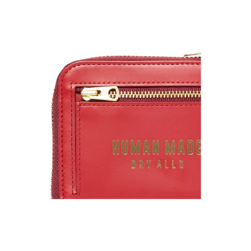 HUMAN MADE Leather Coin Purses Wallets Unisex Red-4
