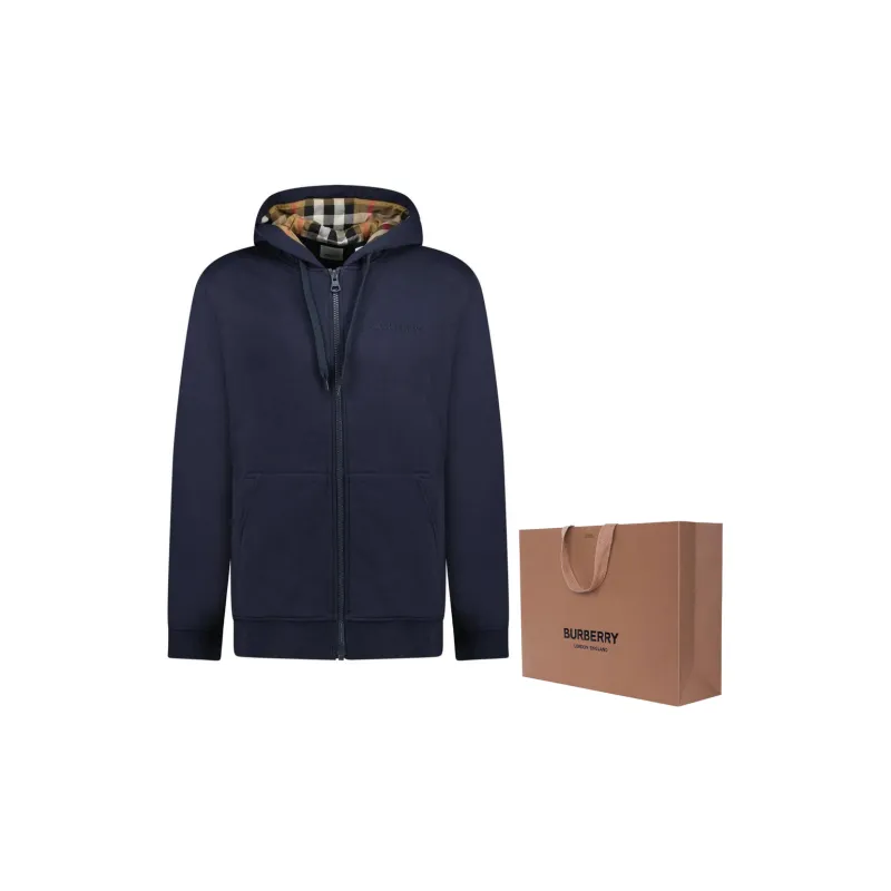Burberry Hove Check Embroidery Logo Zip Hoodie-2
