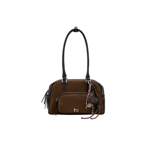 MCMIKO Cow Leather Shoulder Bag Women's Mismatched Brown