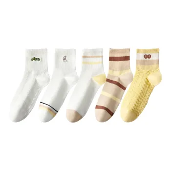 MIIOW Mid Calf Socks Women's 5 Pack