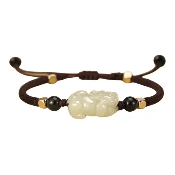 BYTHERE Bracelets Pale Greenish White Jade Unisex