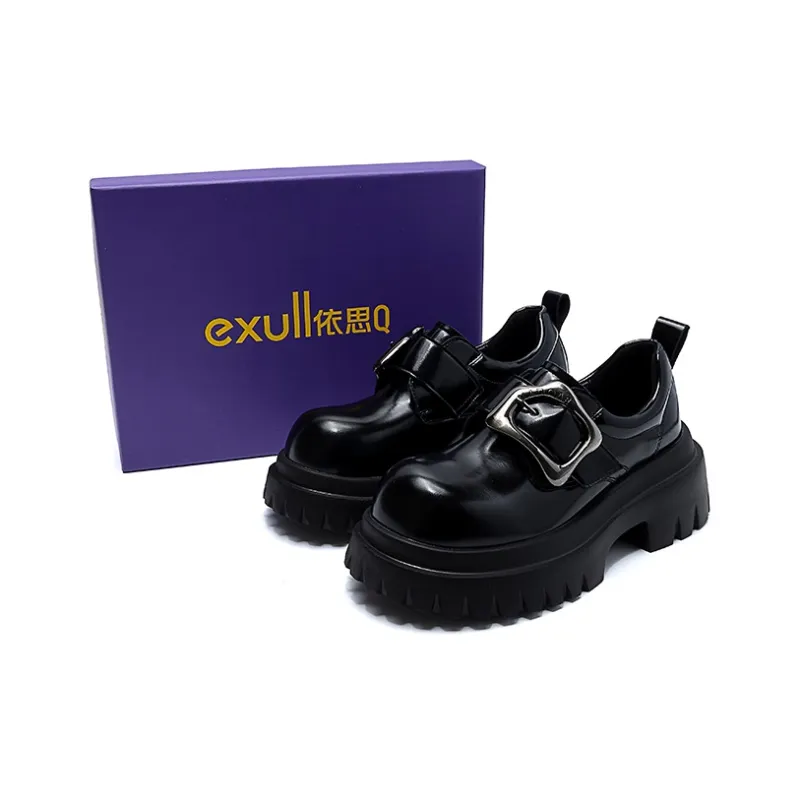 EXULL Q Ballet Flats Loafers Women's Black-5