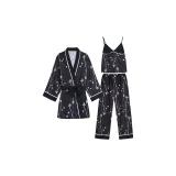 Ink Black 100% cotton Winter Jasmine 3-Piece Clothing Set