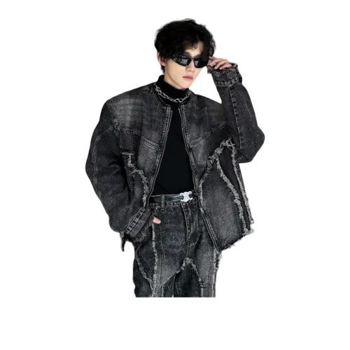COMXZ Denim Jacket Unisex Black Gray Color