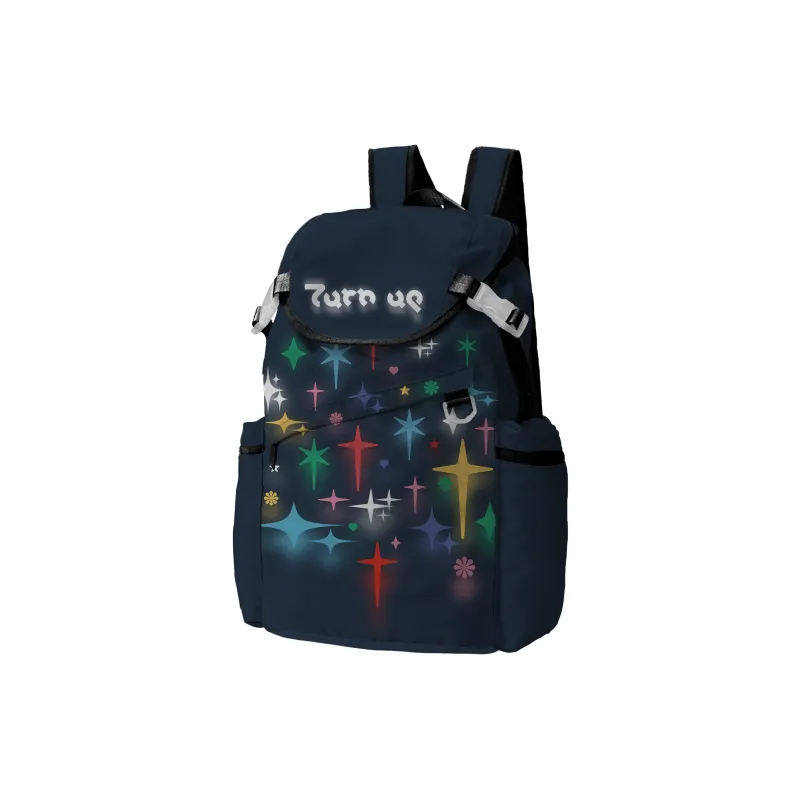 TURN UP Polyester Backpack Regular Unisex Blue-1