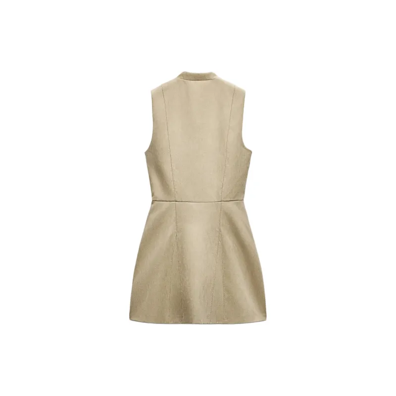 ZARA Sleeveless Dress Women's Sand-1