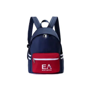 Elle Active Nylon Fabric Backpack Tubas Unisex Blue/Blue & Red