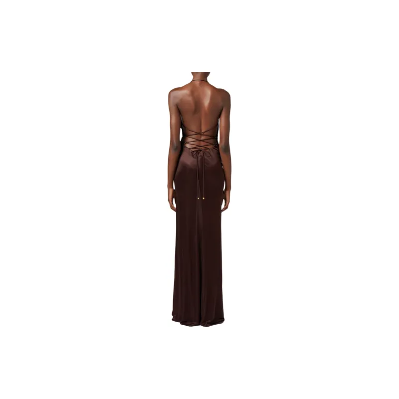 Elisabetta Franchi Slip Dress Women's Burgundy-3