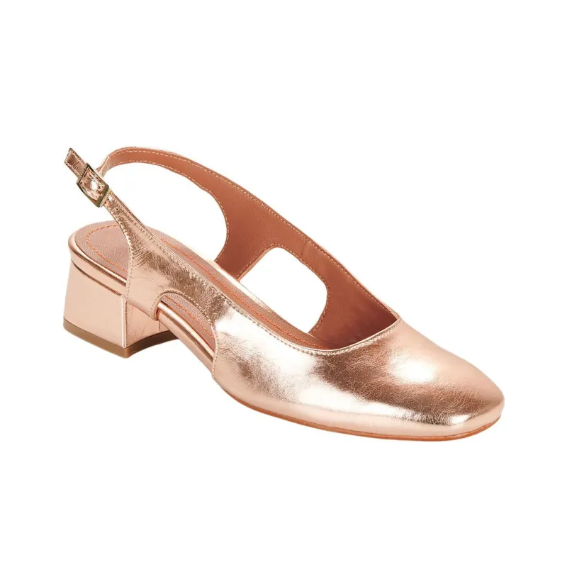 JB MARTIN Vicola Block Heel High Heels 4cm Women's Gold-3