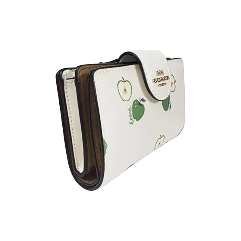 COACH Corner Zip Canvas Wallet Mini Women's Ecru-1