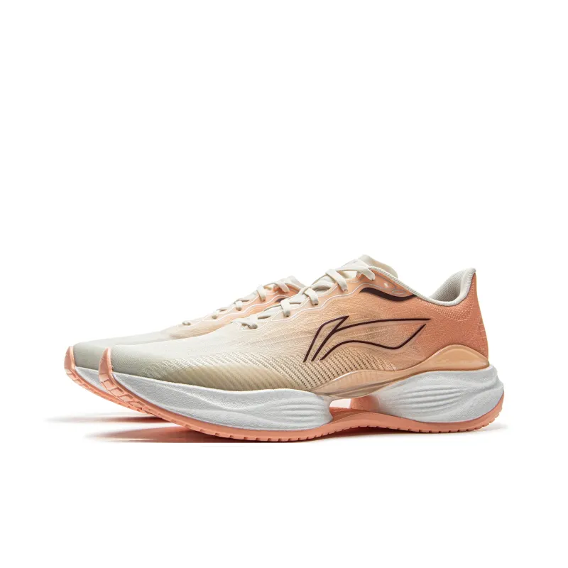 LiNing Super-Light 22 Cushioning Breathable Low-Top Sprint Running Shoes Women's White Orange-2