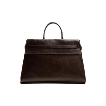 ZARA Cow Leather Tote Bag Shopping Bag Handbag Men's Brown