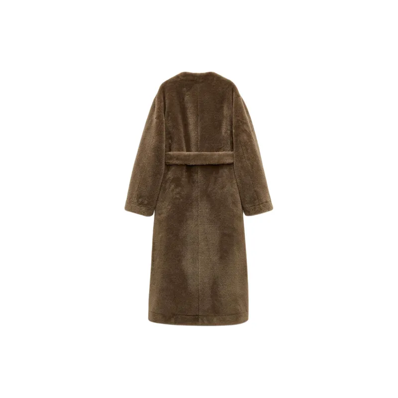 ZARA ZW Series Coats Women's Brown/Dark Taupe-1