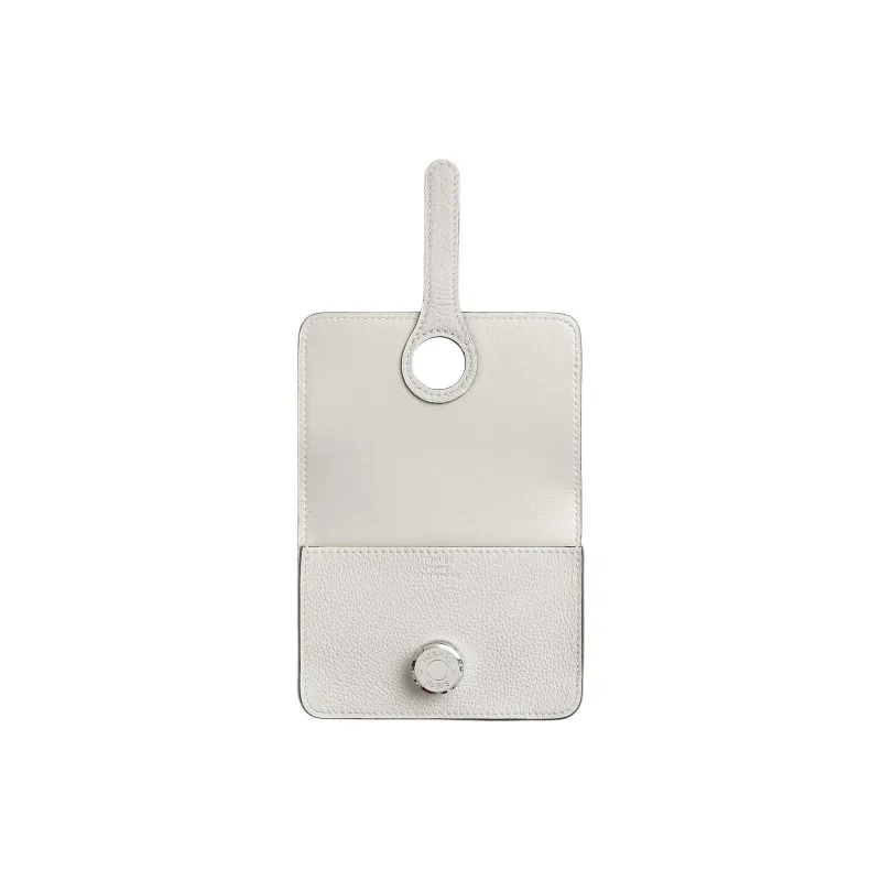 HERMES Dogon Togo Calfskin Card Holder Women's M4 Gris Pale Cream Gray-1