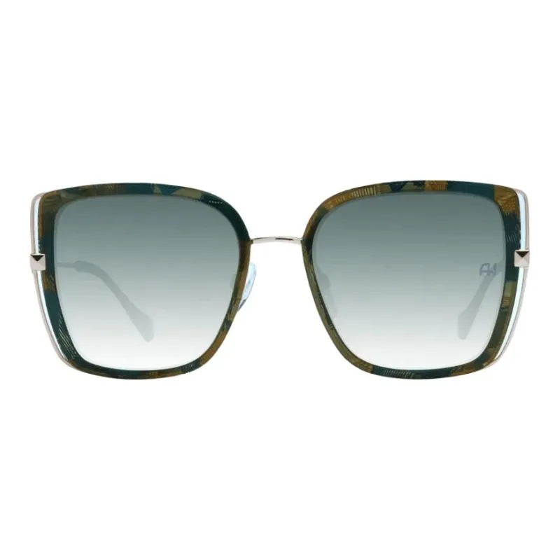 Ana Hickmann Metal Square Sunglasses Women's Green-1