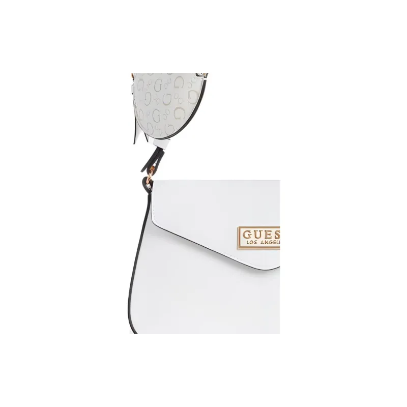 GUESS Artificial Leather Shoulder Bag Crossbody Bag Mini Women's White-3
