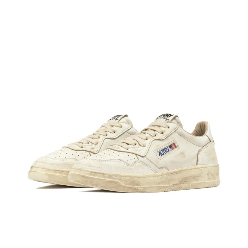 AUTRY Medalist LOW SUPER VINTAGE Low-Top Skateboard Shoes Men's White-1