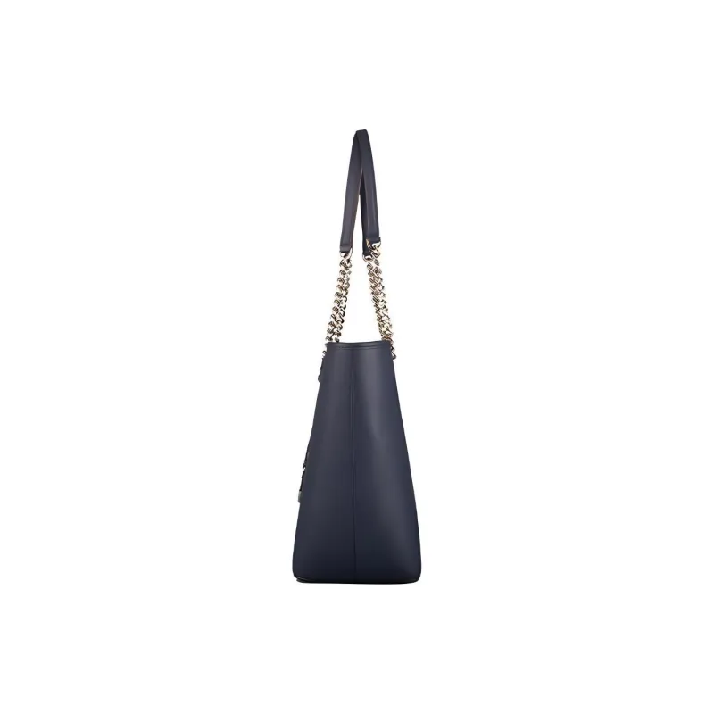 MICHAEL KORS Shania Leather Totes Handbags Women's Navy-3