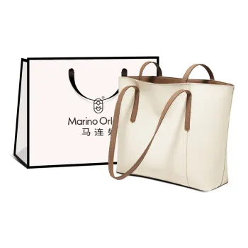 Marino Orlandi Genuine Cow Leather Commute Bag, Tote Bag, Shopping Bag, Handbag, Shoulder Bag Large Size Women's