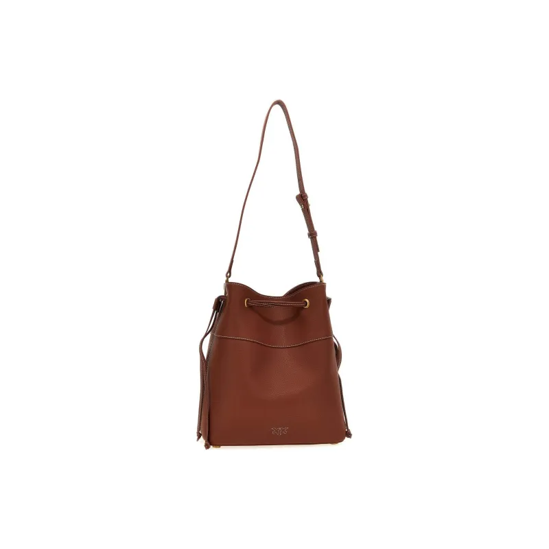 PINKO Forever Logo Plaque Bucket Bag-1