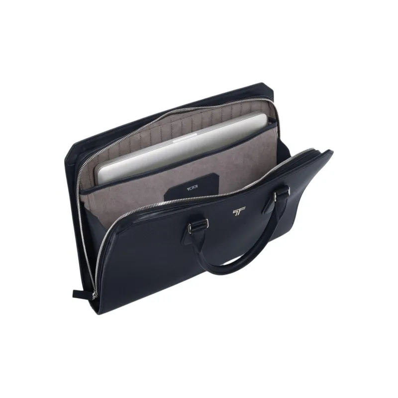 TUMI Leather Portable Briefcases Men's Dark Blue-4