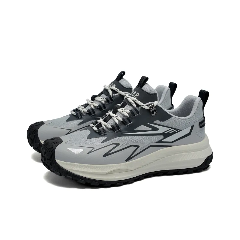 JEEP SPIRIT Cushioning Rebound Wear Resistant Slip Resistant Low Top Running Shoes Men's Moon Dust Gray-1
