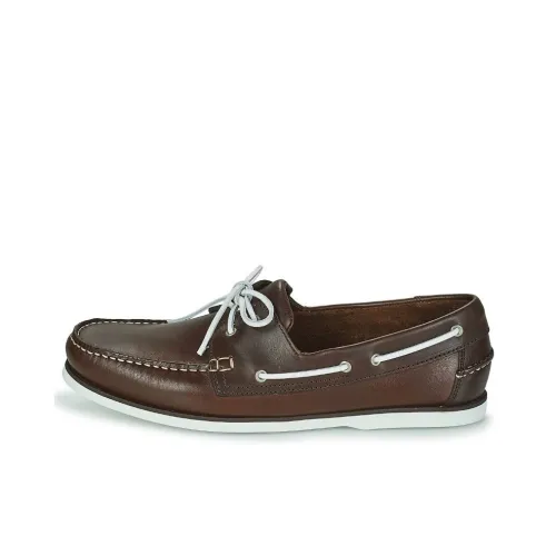 PELLET Vendee Boat Shoes Men's Brown White