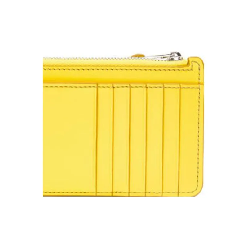 LOEWE Puzzle Smooth Cow Leather Card Holder Wallet Men's Yellow-5