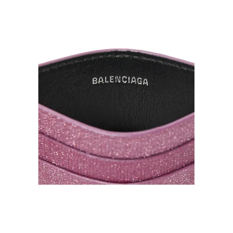 Balenciaga Polyurethane Card Holder Women's Pink-4