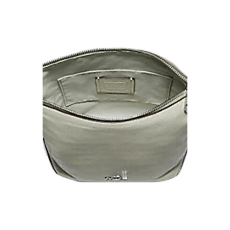 COACH Cow Leather Bucket Bag, One Shoulder Handbag Medium Size Women's Light Gray-2