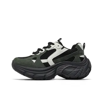 NAVIGARE Small Sailboats Height Increasing Low Top Chunky Sneakers Women's Black Green