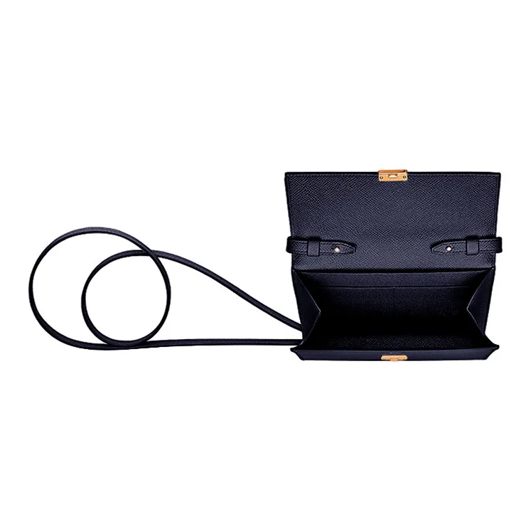 HERMES Clic Epsom Leather Shoulder Bag, Crossbody Bag Women's 76 Bleu Indigo Deep Sea Blue-2