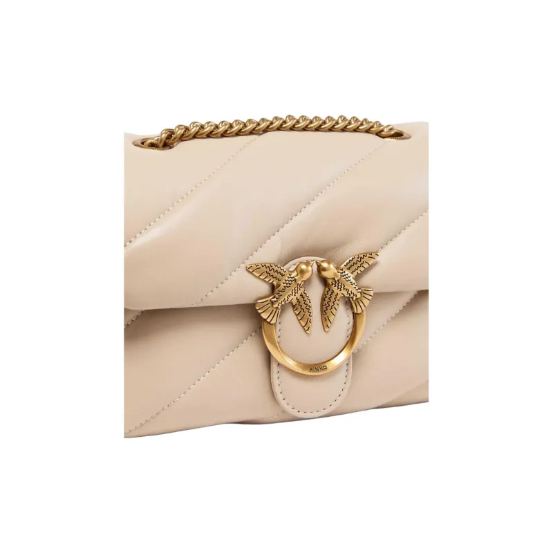 PINKO Sheepskin Shoulder Bag Mini Women's Flesh-3