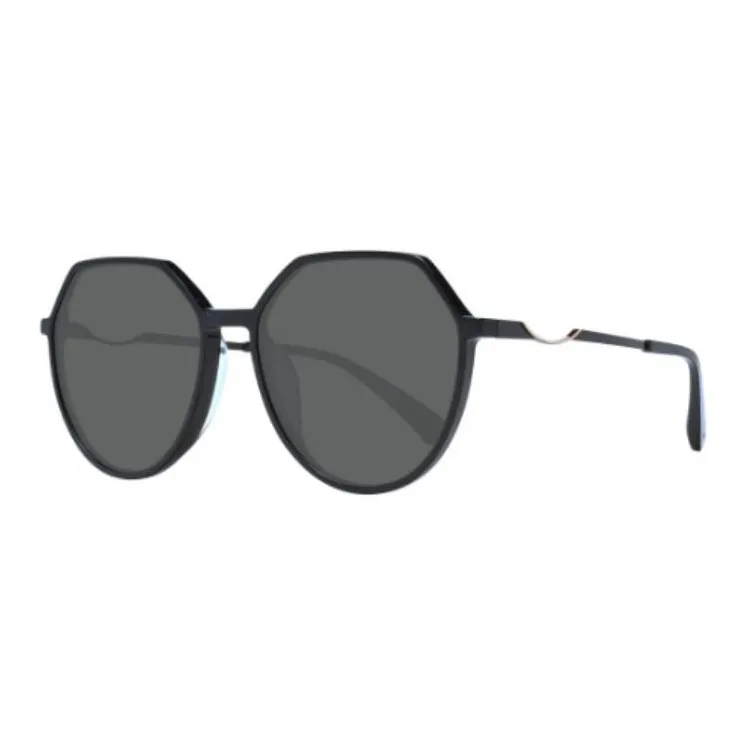 Ana Hickmann Acetate Irregular Shape Sunglasses Women's Black-0