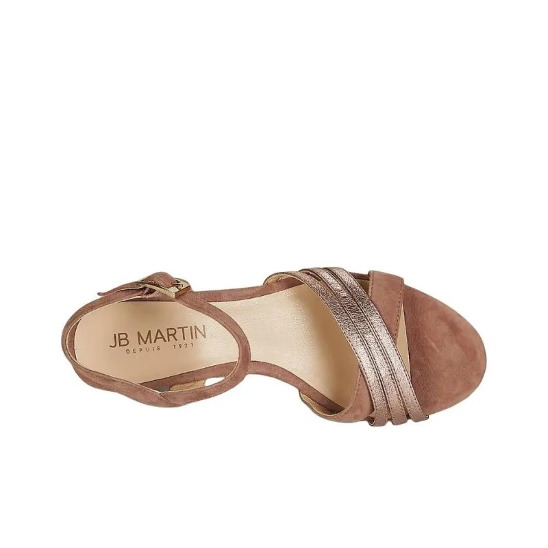 JB MARTIN Quolidays Strap Sandals 8cm Women's Brown-5