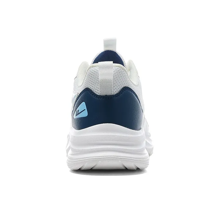 Warrior Anti-Slip And Wear-Resistant Breathable Low-Top Casual Running Shoes Men's White Dark Blue-3