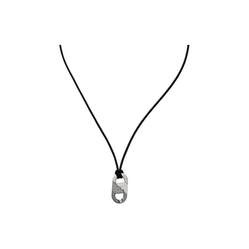 EMPORIO ARMANI Two Tone Stainless Steel Pendant Necklace-0