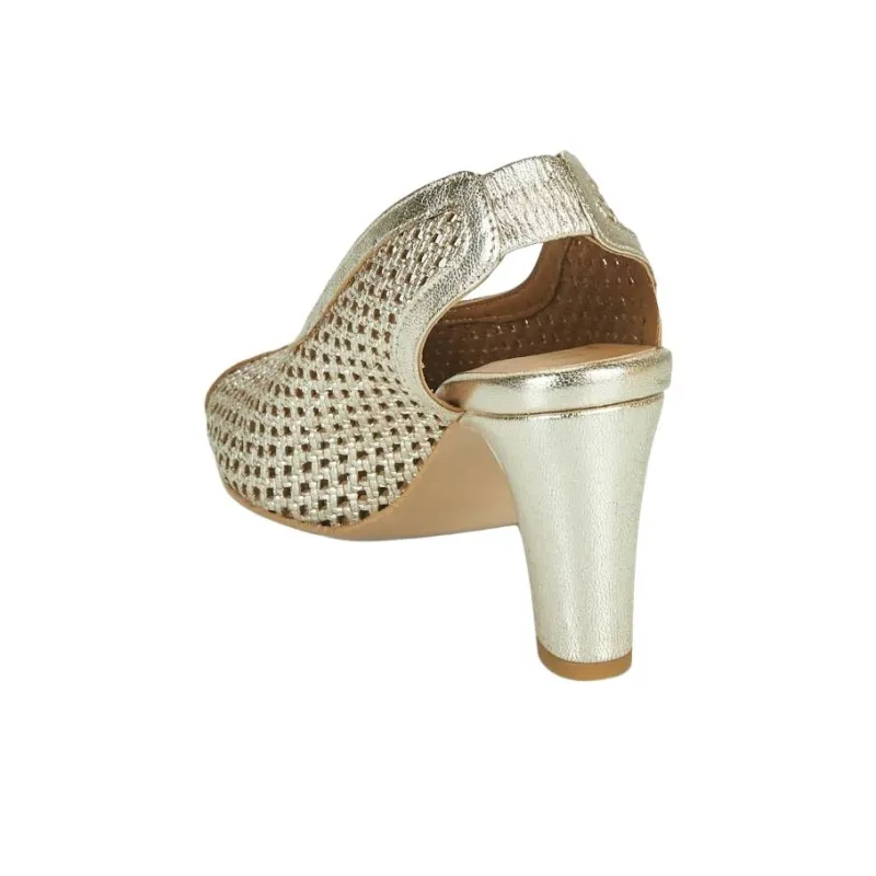 JB MARTIN Luxe Chunky Heel High Heels Women's Gold-4