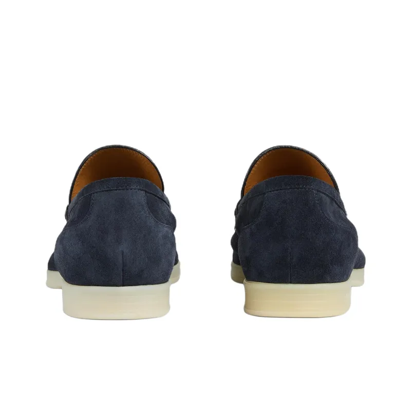 GUCCI Horsebit Loafers Men's Dark Blue-3